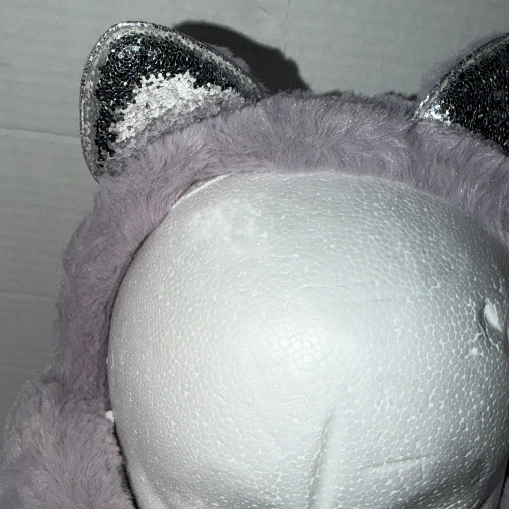 Silver and Purple Cat‎ Ear Earmuffs Girls Winter Warm NWOT